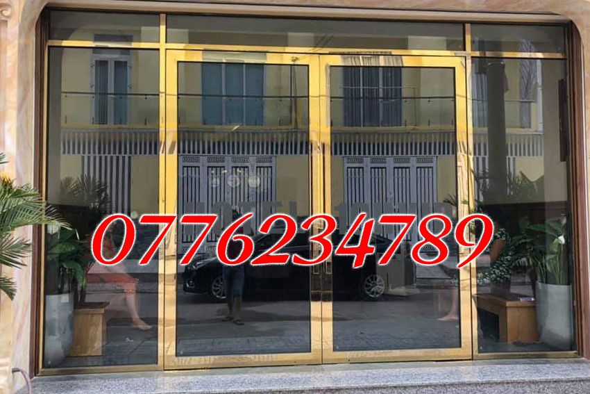 báo giá cửa kính cường lực inox. nhận thi công lắp đặt cửa inox kính cường lực