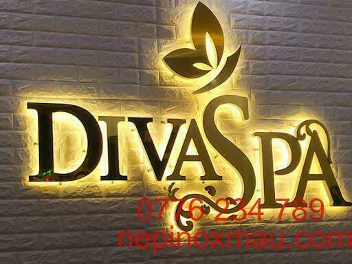 nhận gia công chữ inox sáng chân dùng trang trí thiết kế bảng hiệu spa