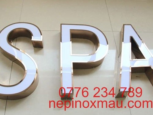 nhận cắt chữ inox vàng dung trang trí spa đẹp