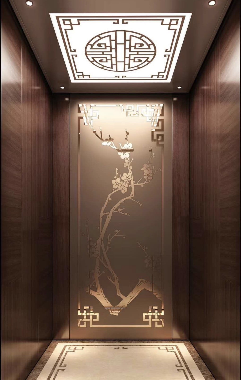 Mẫu cabin thang máy inox CNC đẹp