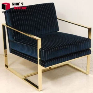 Ghế sofa phòng khách chân inox vàng
