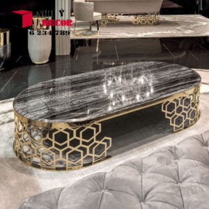 Bàn sofa inox mạ vàng