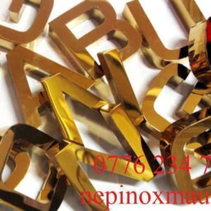 chữ inox vàng gương, nhận cắt chữ inox vàng theo yêu cầu
