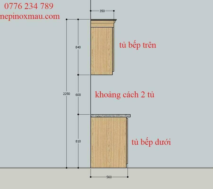 kích thước tủ bếp